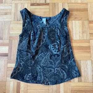 90s whimsigoth paisley square neck top